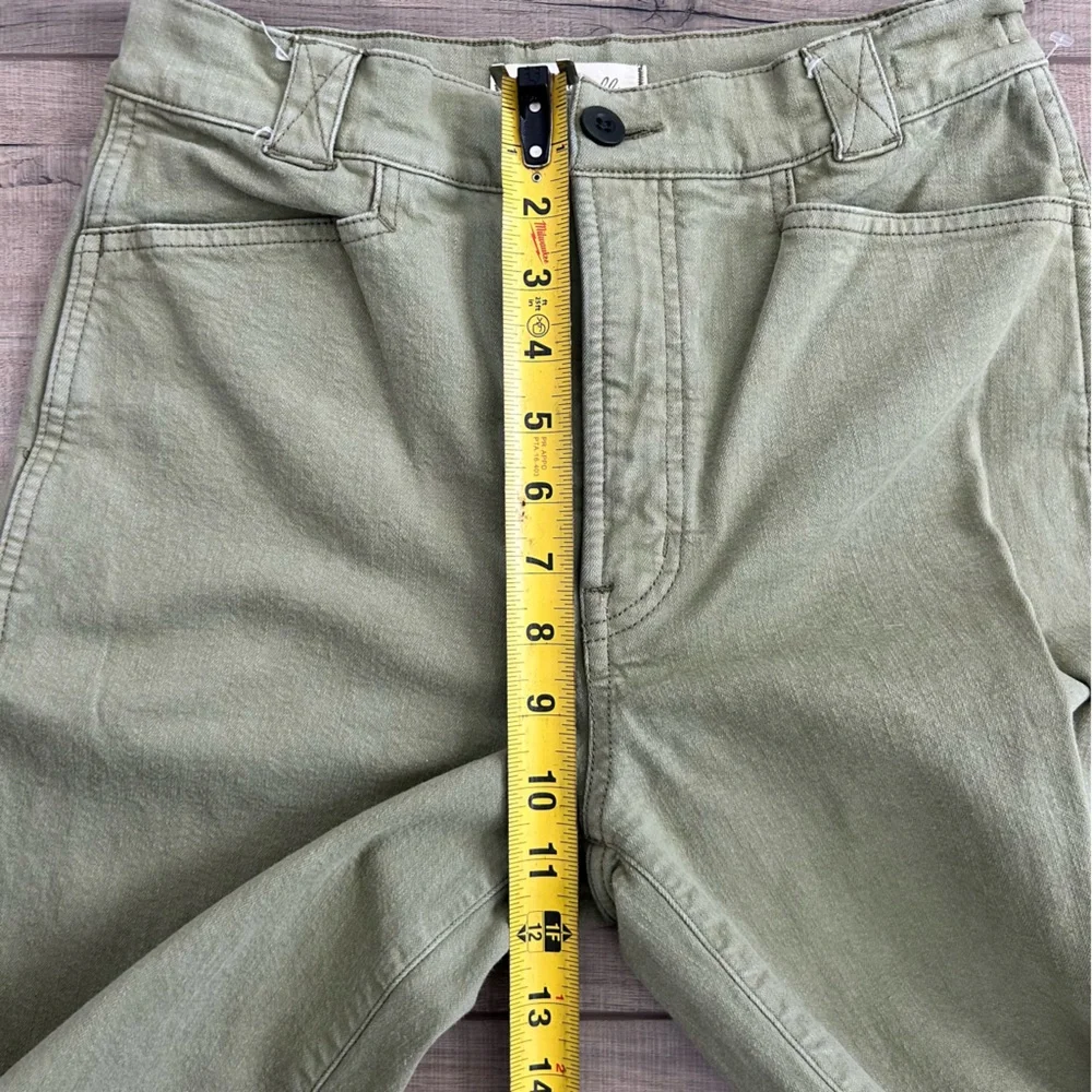 Madewell Emmett Wide Leg Green Pants Garment Dyed Edition Artichoke 27 - Picture 9 of 10